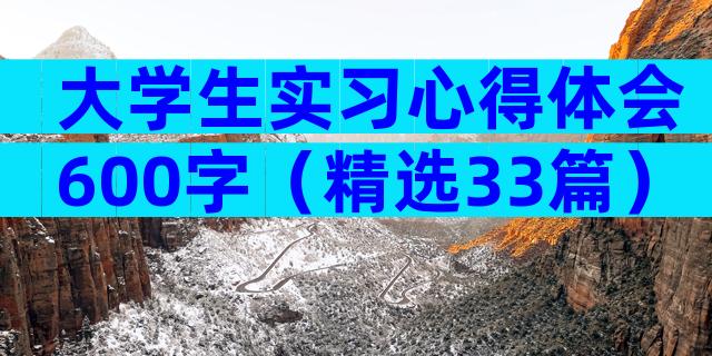 大学生实习心得体会600字（精选33篇）