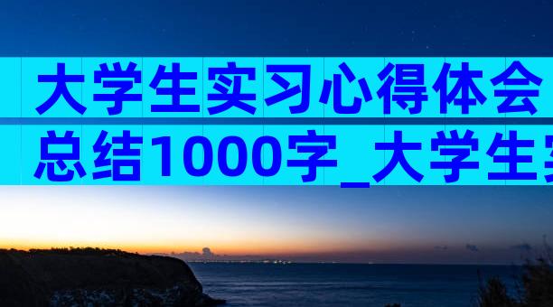 大学生实习心得体会总结1000字_大学生实习心得体会（通用3篇）