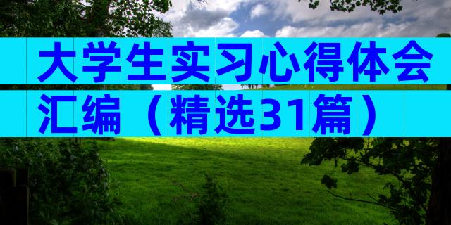 大学生实习心得体会汇编（精选31篇）