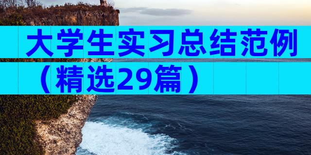 大学生实习总结范例（精选29篇）
