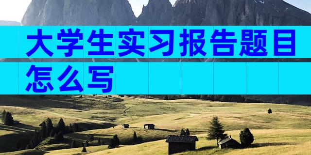 大学生实习报告题目怎么写
