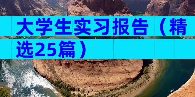 大学生实习报告（精选25篇）