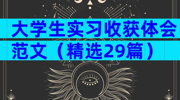 大学生实习收获体会范文（精选29篇）