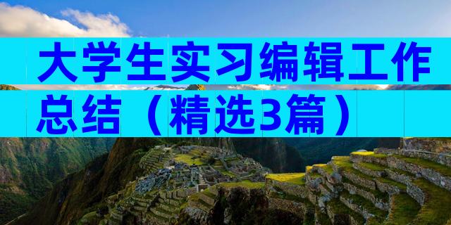 大学生实习编辑工作总结（精选3篇）