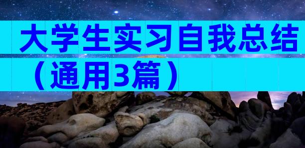 大学生实习自我总结（通用3篇）