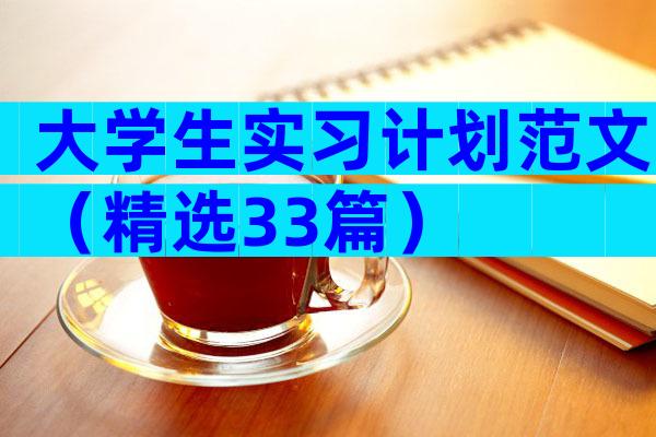 大学生实习计划范文（精选33篇）