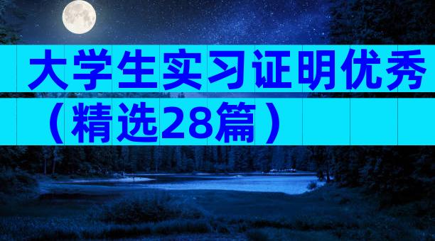 大学生实习证明优秀（精选28篇）