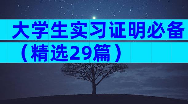 大学生实习证明必备（精选29篇）