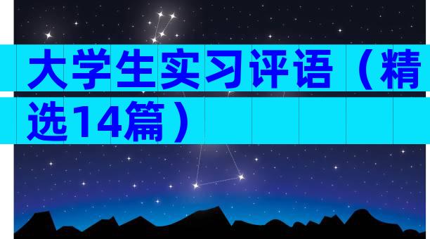 大学生实习评语（精选14篇）