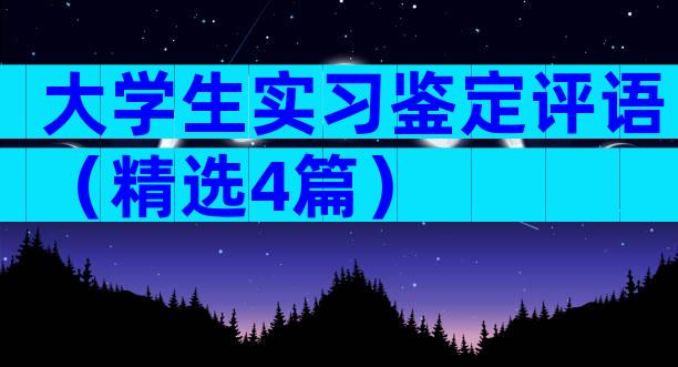 大学生实习鉴定评语（精选4篇）