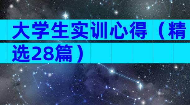 大学生实训心得（精选28篇）