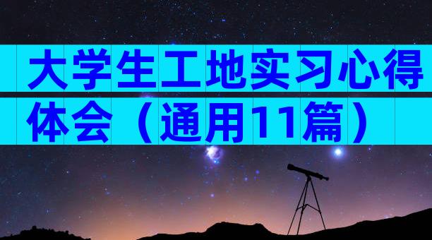 大学生工地实习心得体会（通用11篇）