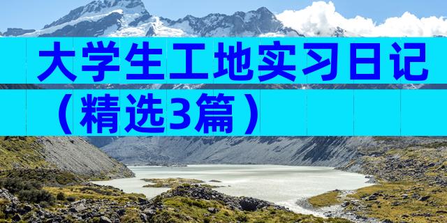 大学生工地实习日记（精选3篇）
