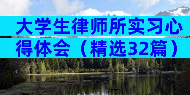 大学生律师所实习心得体会（精选32篇）
