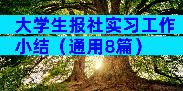 大学生报社实习工作小结（通用8篇）