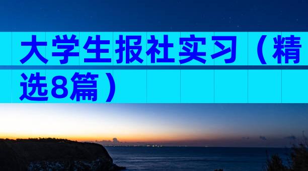 大学生报社实习（精选8篇）