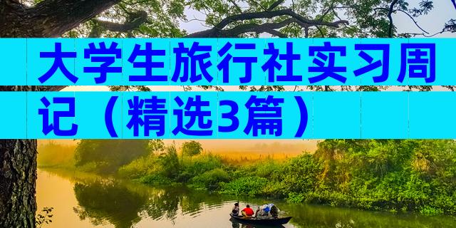 大学生旅行社实习周记（精选3篇）