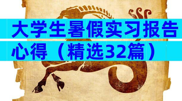 大学生暑假实习报告心得（精选32篇）