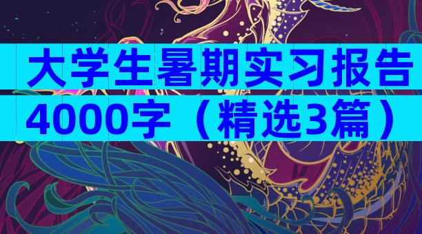 大学生暑期实习报告4000字（精选3篇）