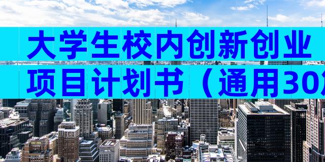 大学生校内创新创业项目计划书（通用30篇）