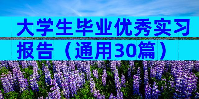 大学生毕业优秀实习报告（通用30篇）