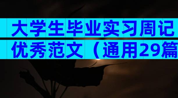 大学生毕业实习周记优秀范文（通用29篇）