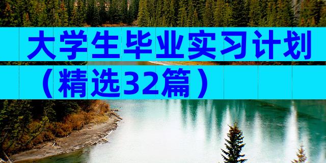 大学生毕业实习计划（精选32篇）