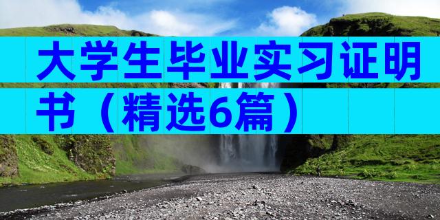 大学生毕业实习证明书（精选6篇）