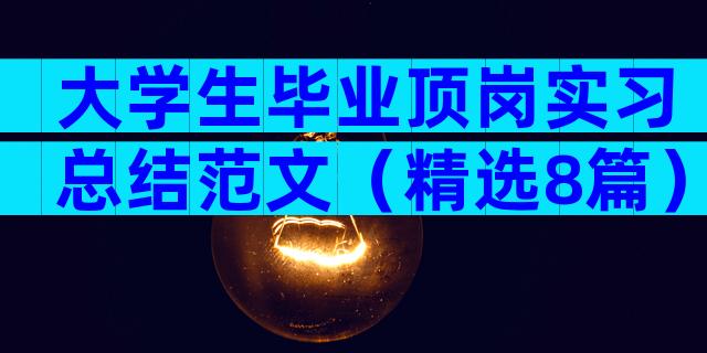 大学生毕业顶岗实习总结范文（精选8篇）