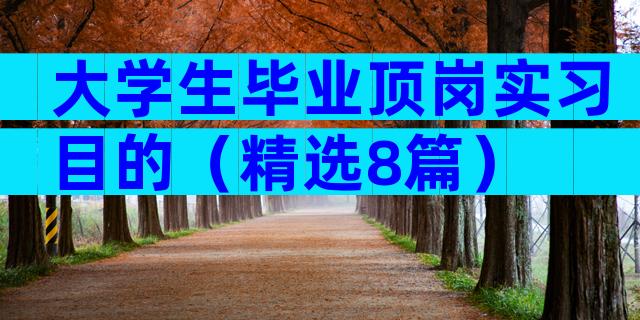 大学生毕业顶岗实习目的（精选8篇）