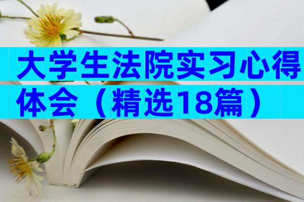 大学生法院实习心得体会（精选18篇）