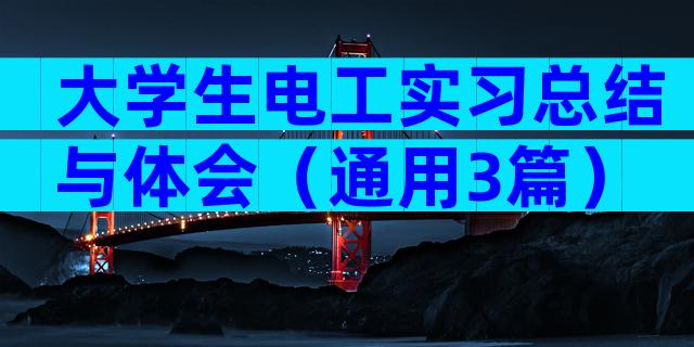 大学生电工实习总结与体会（通用3篇）