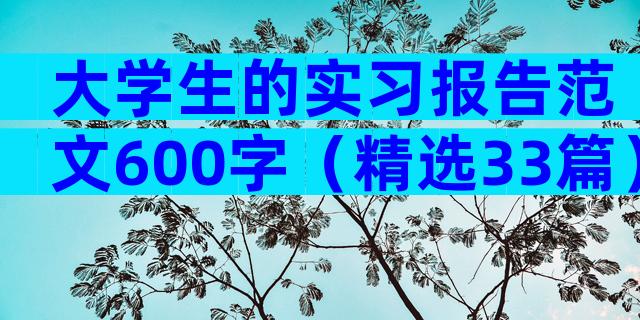 大学生的实习报告范文600字（精选33篇）