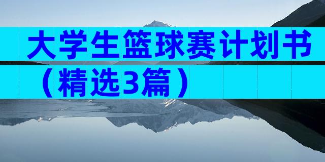 大学生篮球赛计划书（精选3篇）