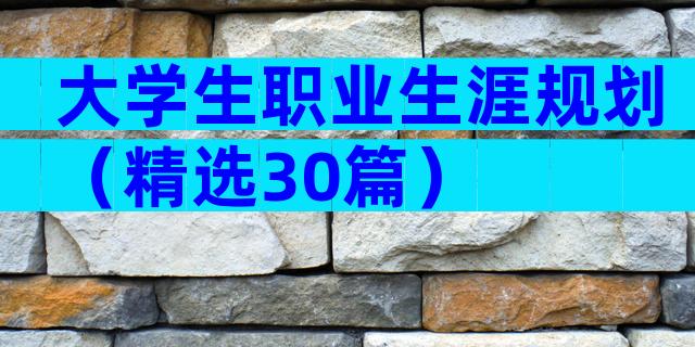 大学生职业生涯规划（精选30篇）