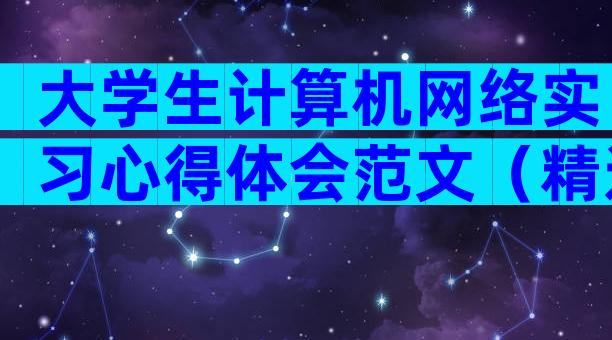 大学生计算机网络实习心得体会范文（精选3篇）