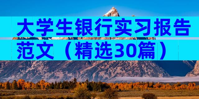 大学生银行实习报告范文（精选30篇）
