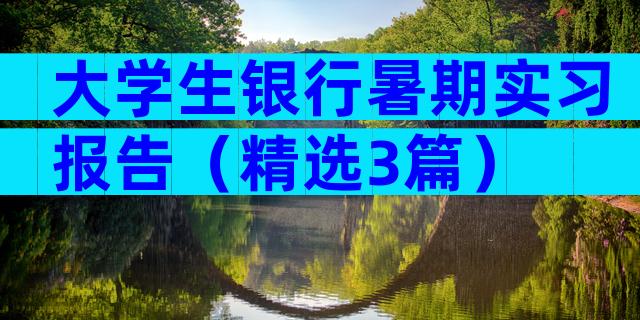大学生银行暑期实习报告（精选3篇）