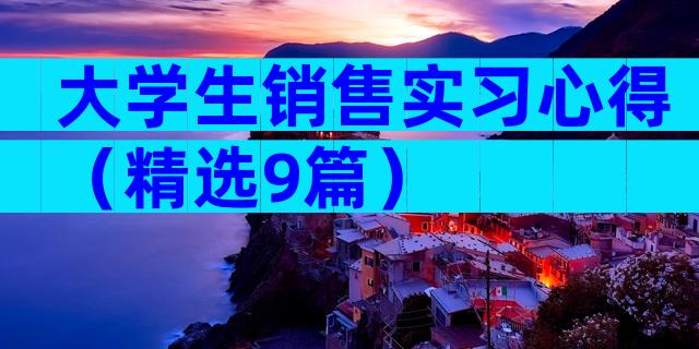 大学生销售实习心得（精选9篇）