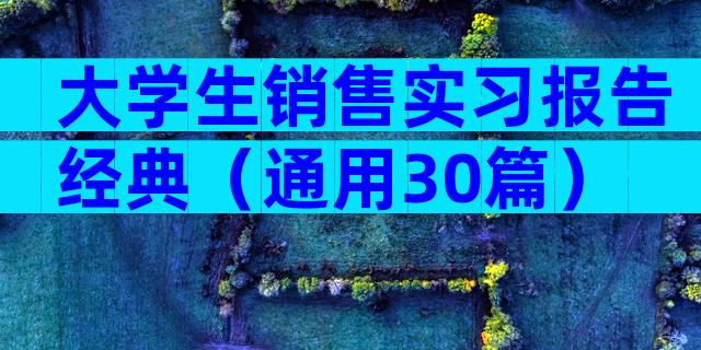 大学生销售实习报告经典（通用30篇）