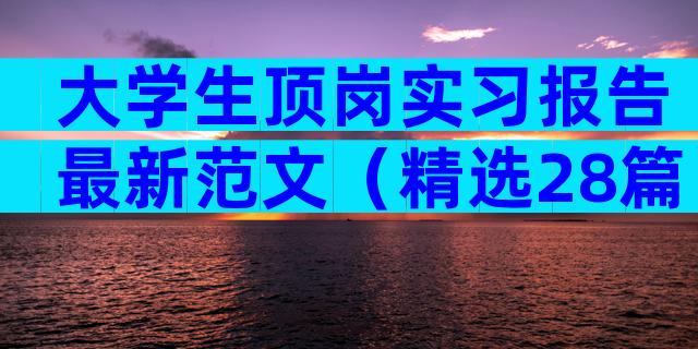 大学生顶岗实习报告最新范文（精选28篇）