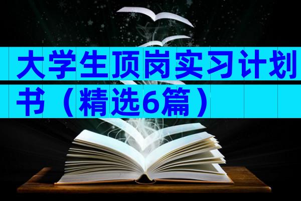 大学生顶岗实习计划书（精选6篇）