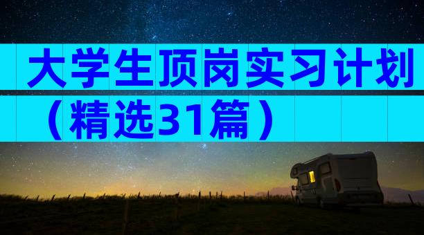 大学生顶岗实习计划（精选31篇）