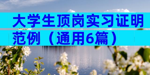 大学生顶岗实习证明范例（通用6篇）