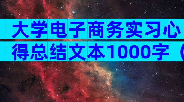 大学电子商务实习心得总结文本1000字（通用31篇）