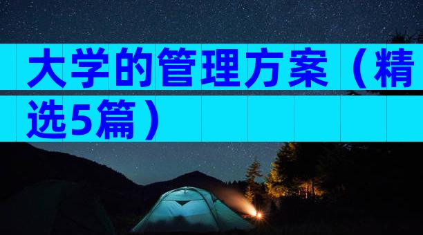 大学的管理方案（精选5篇）