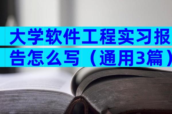 大学软件工程实习报告怎么写（通用3篇）