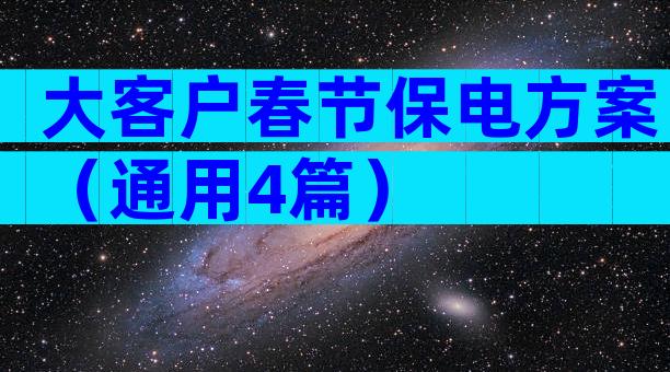 大客户春节保电方案（通用4篇）