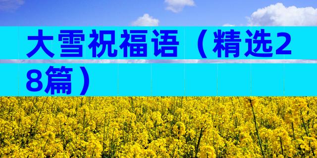 大雪祝福语（精选28篇）