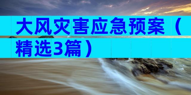 大风灾害应急预案（精选3篇）